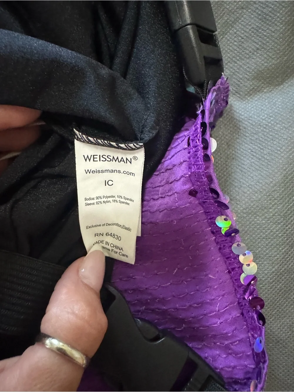 Purple Sequin Bustier and Black Bodysuit Set